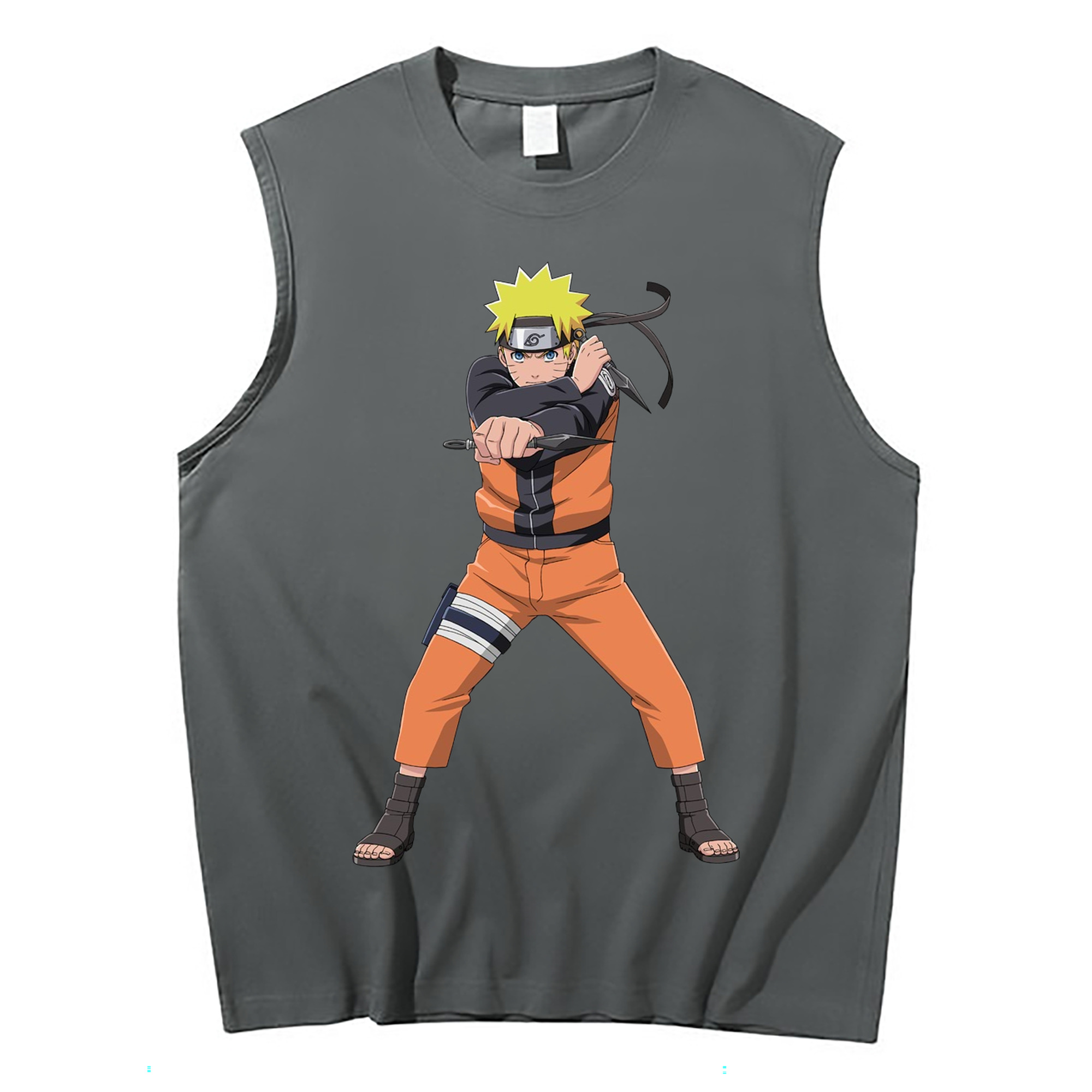 （画像用） NARUTO -ナルト- うずまき ナルト Uzumaki Naruto コットン100％タンクトップ（フロントプリント）